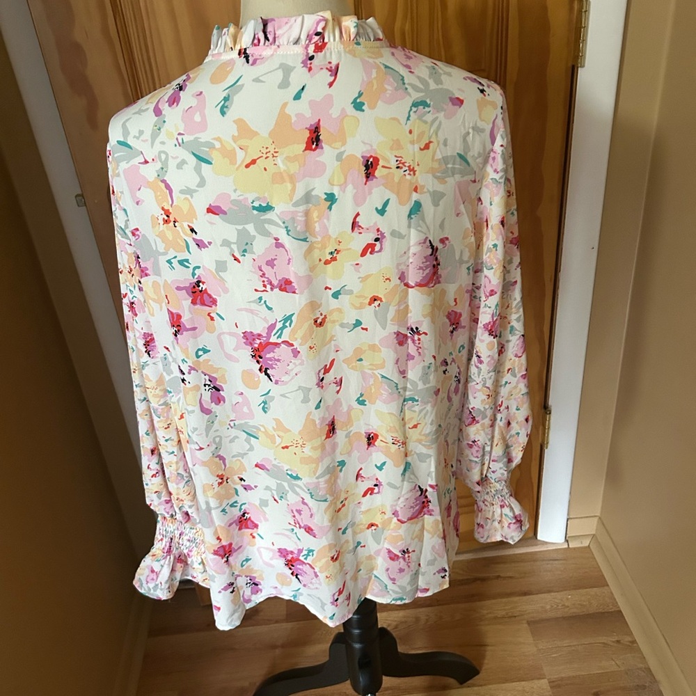 Floral Ruffle Blouse - Multicolor - Picture 2 of 3